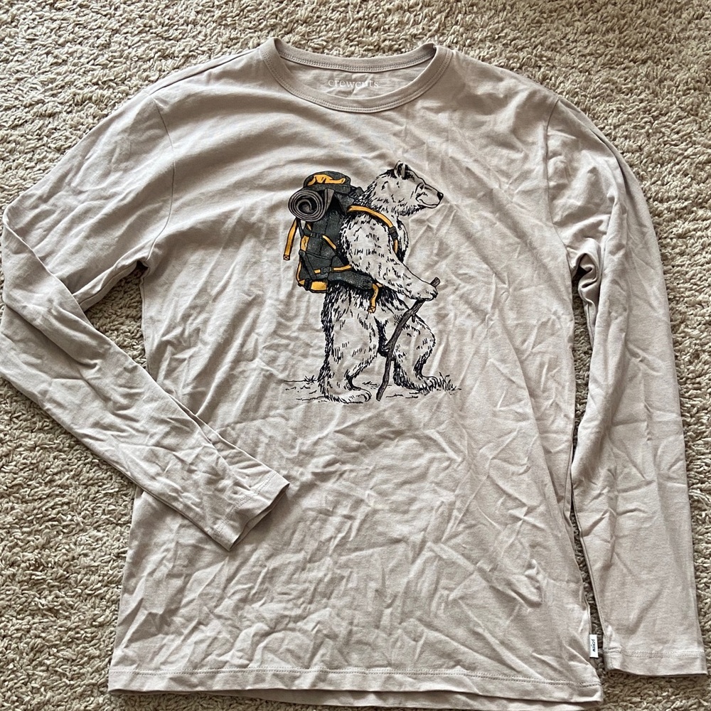 Crewcuts Beige Bear Adventure Long Sleeve Tee
